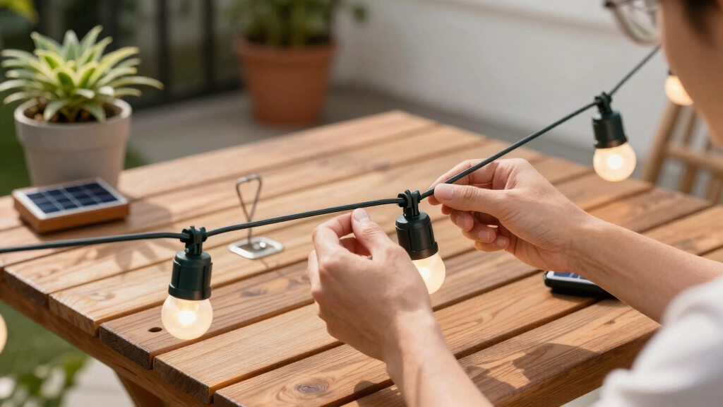 solar-powered outdoor string lights