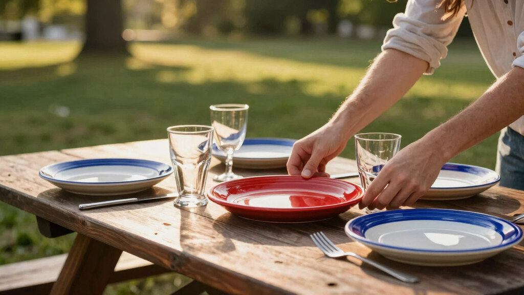 patriotic outdoor dinnerware