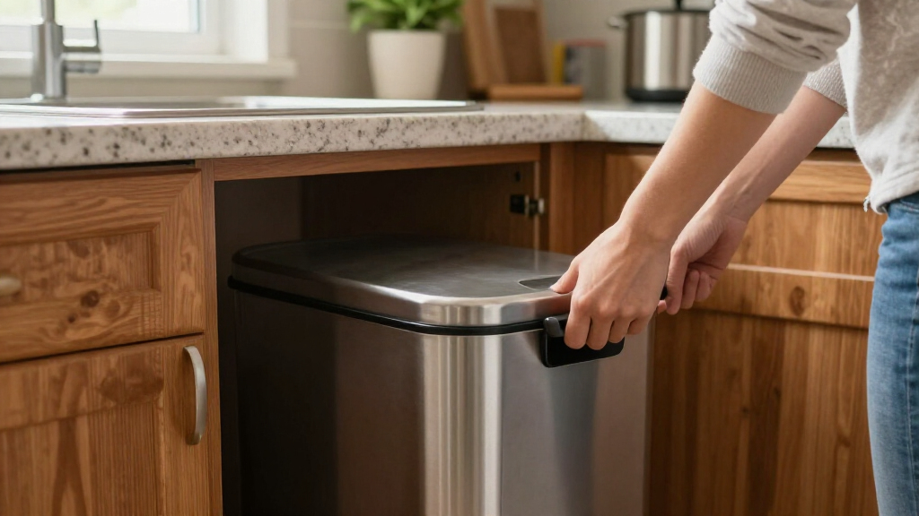 pull out trash can for kitchen cabinet