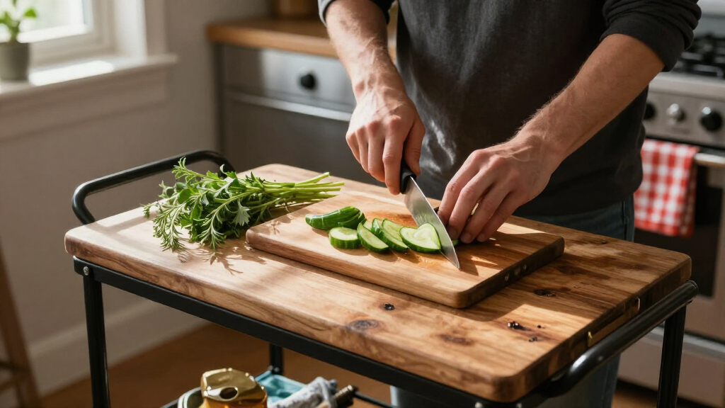 butcher block kitchen cart under 500