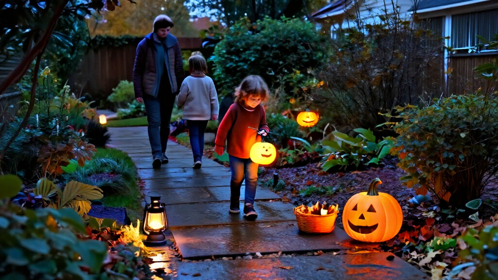 outdoor Halloween pathway lights