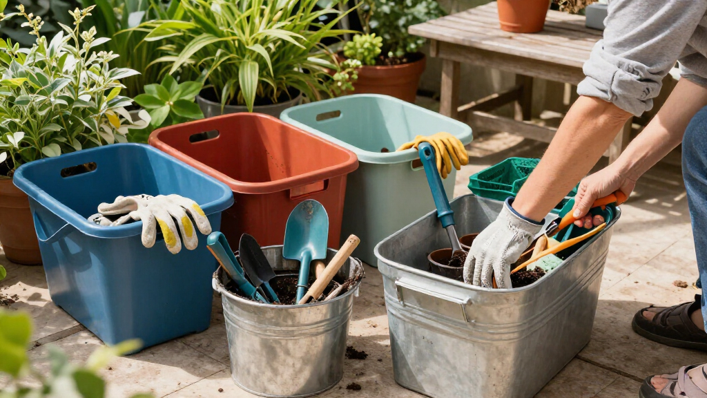 garden organization storage bins
