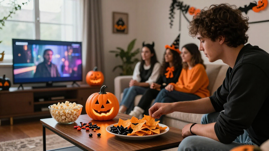 Halloween themed streaming party snacks