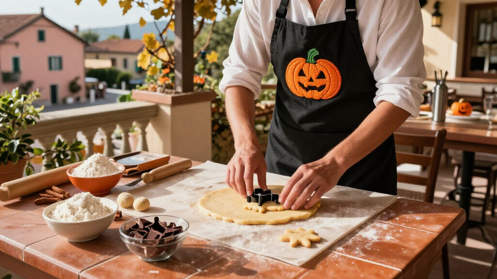 Italian Halloween baking aprons