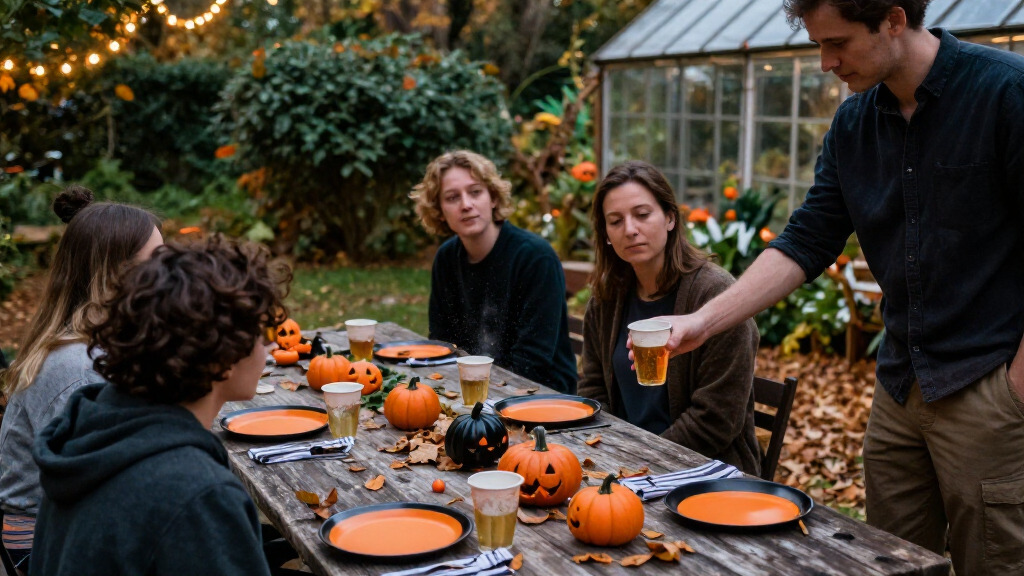 outdoor Halloween party tableware