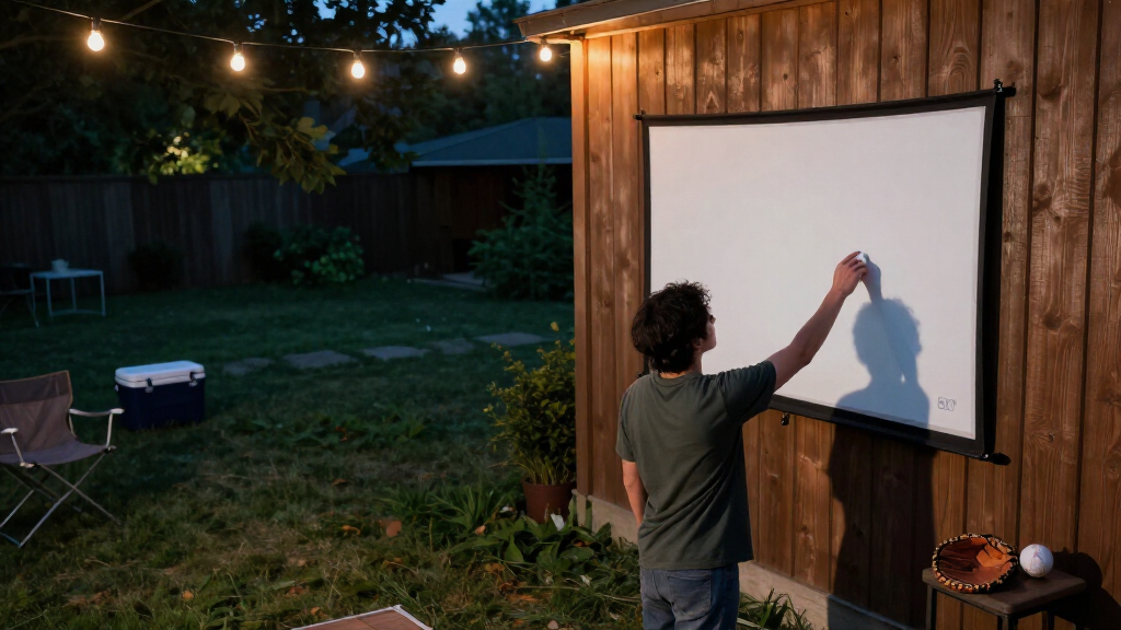 best 150 inch projector screen for backyard sports