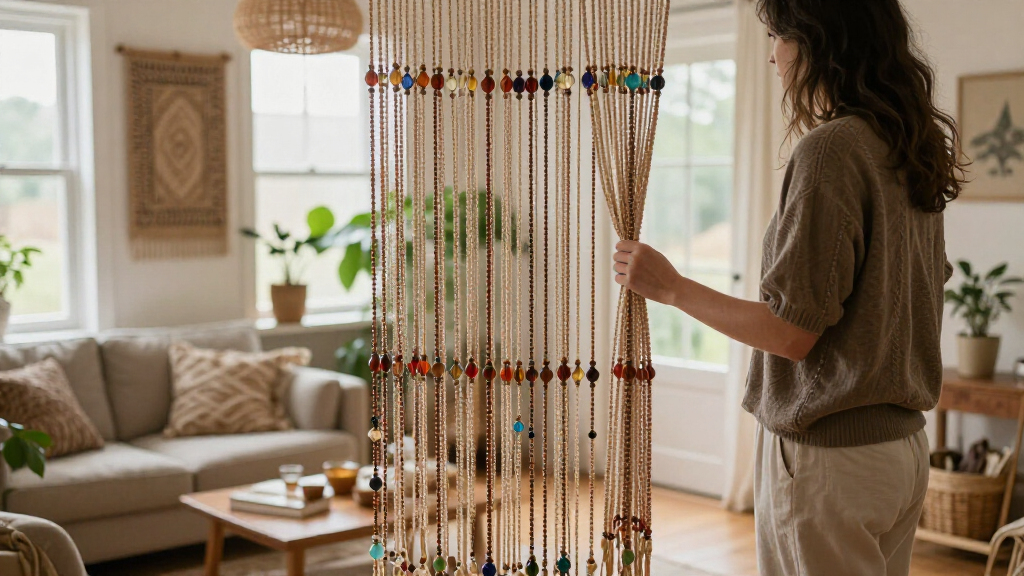 beaded curtains for boho room dividers
