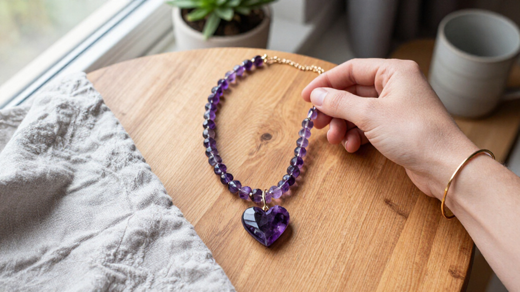 best chunky amethyst heart necklaces