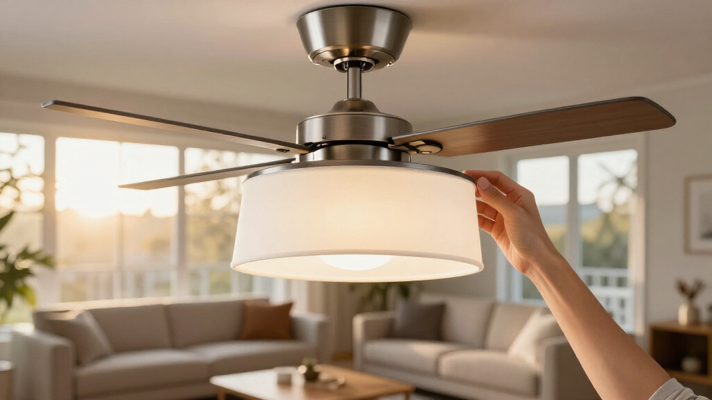 ceiling fans with drum shade light