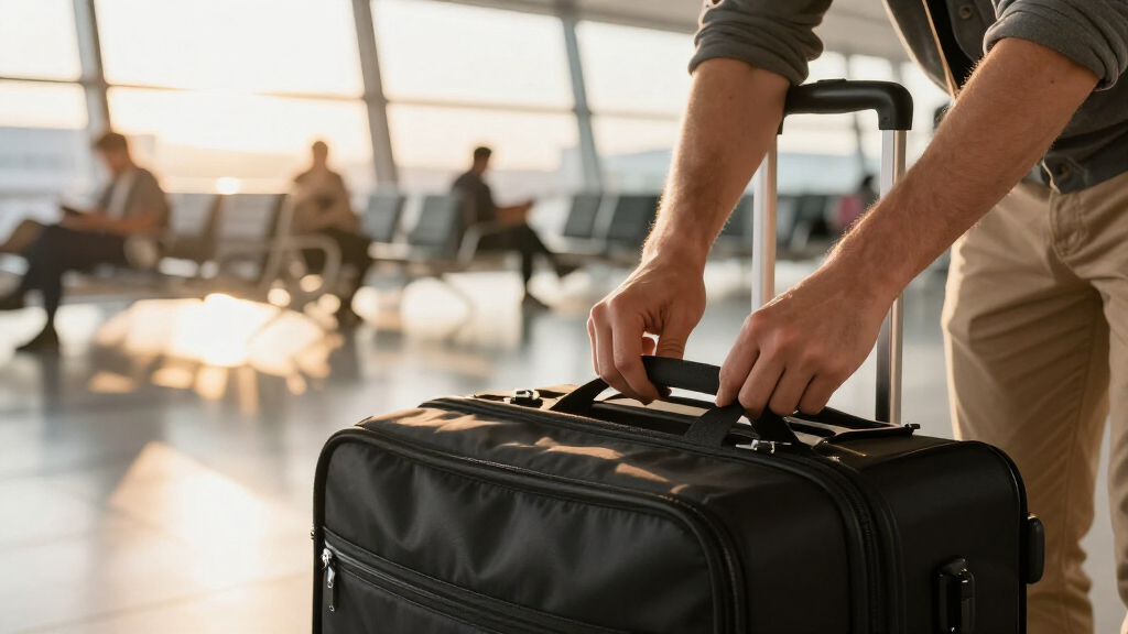 carry on luggage with compression system for long trips
