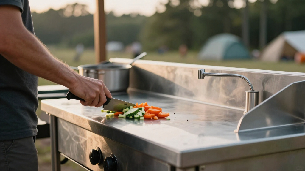 best stainless steel camp kitchen table system