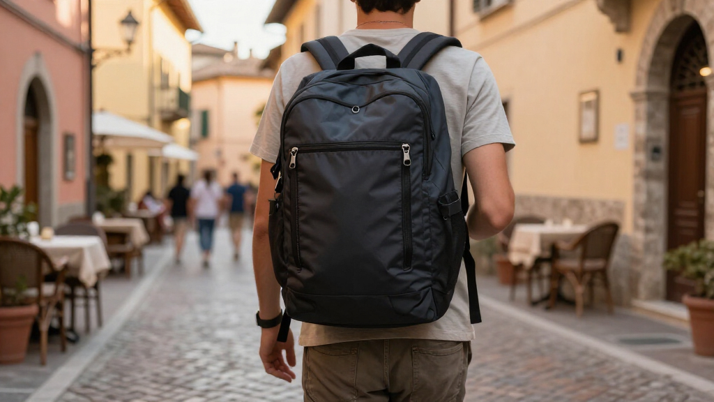 anti theft backpack with locking zippers