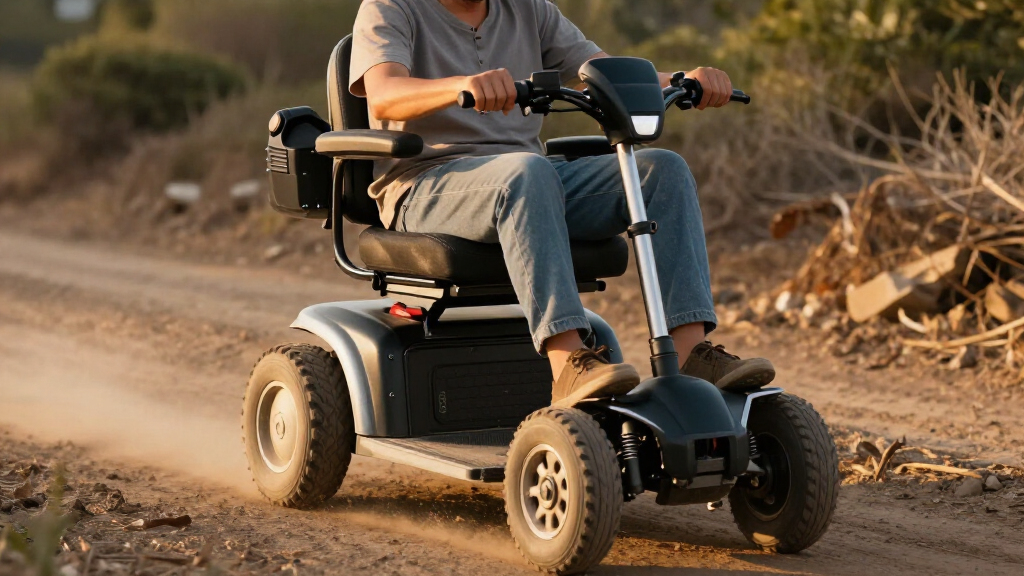 mobility scooter with suspension for rough roads
