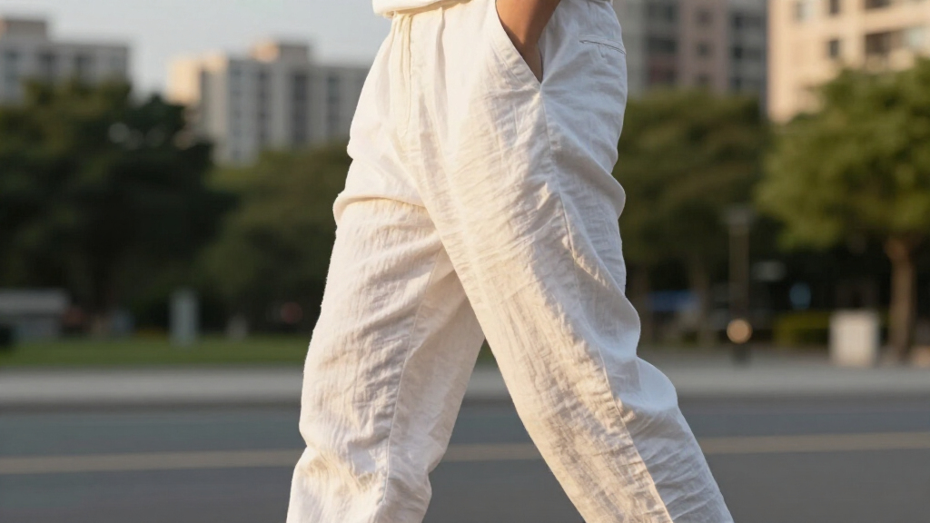 best white linen trousers