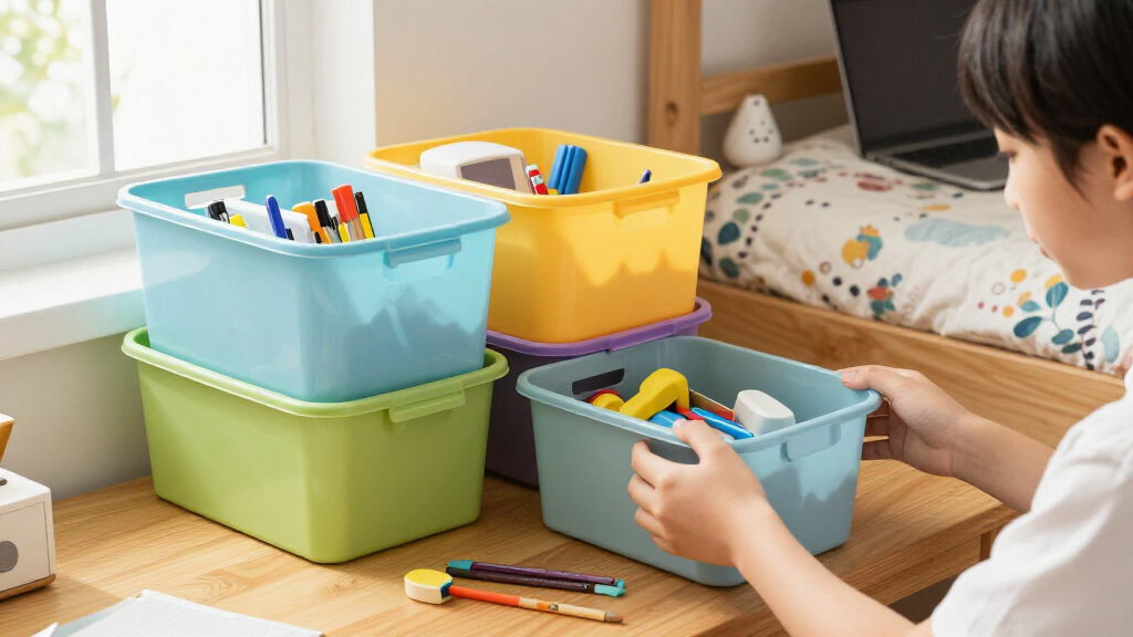 dorm decor and organization bins