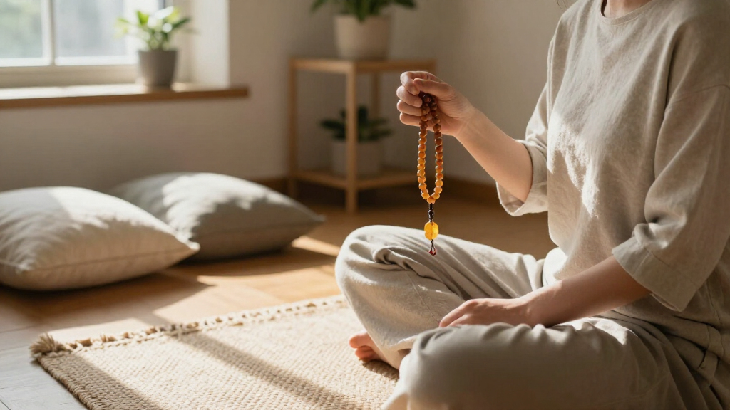 mantra chanting mala beads