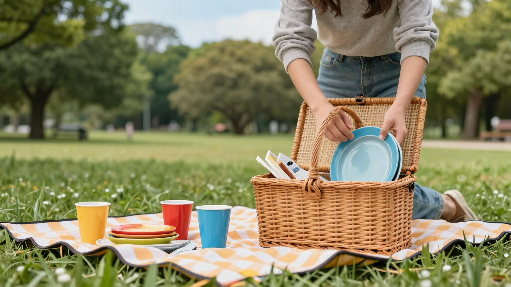 family outdoor picnic supplies