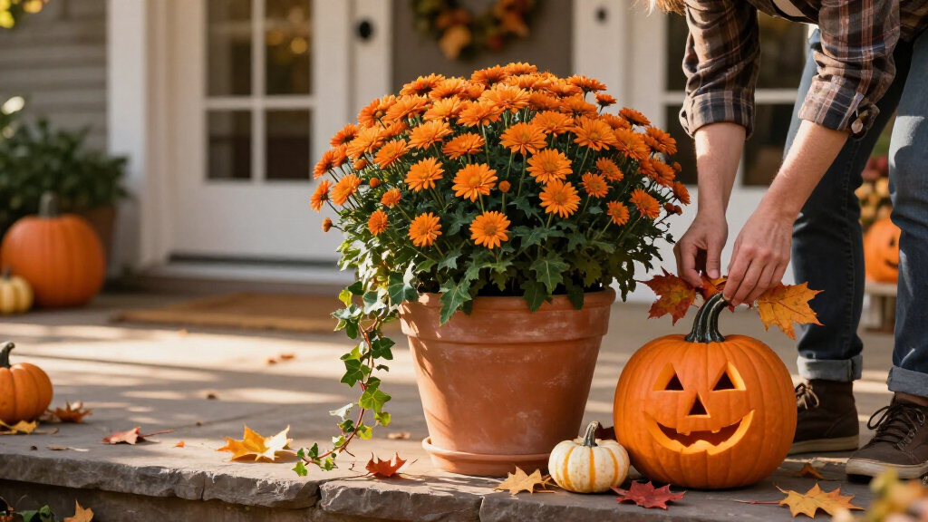 halloween outdoor planters