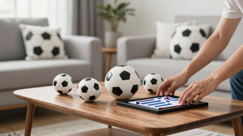 soccer-themed living room decor