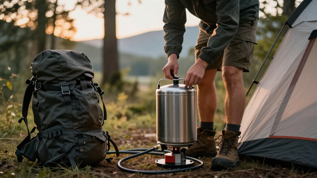 camping water heater for portable showers