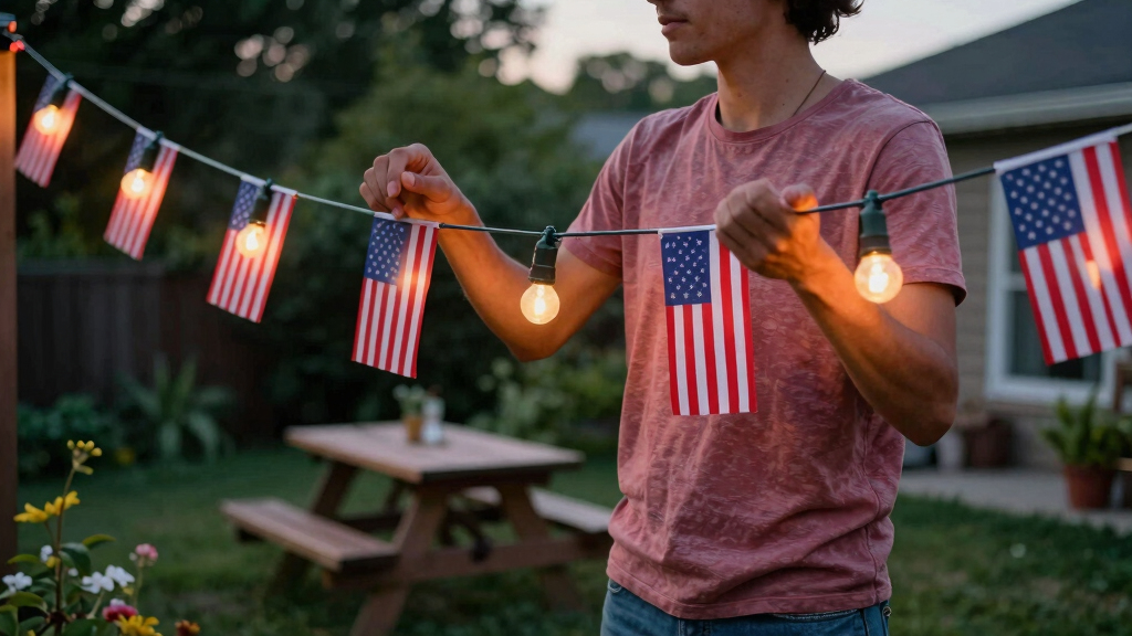 patriotic outdoor string lights