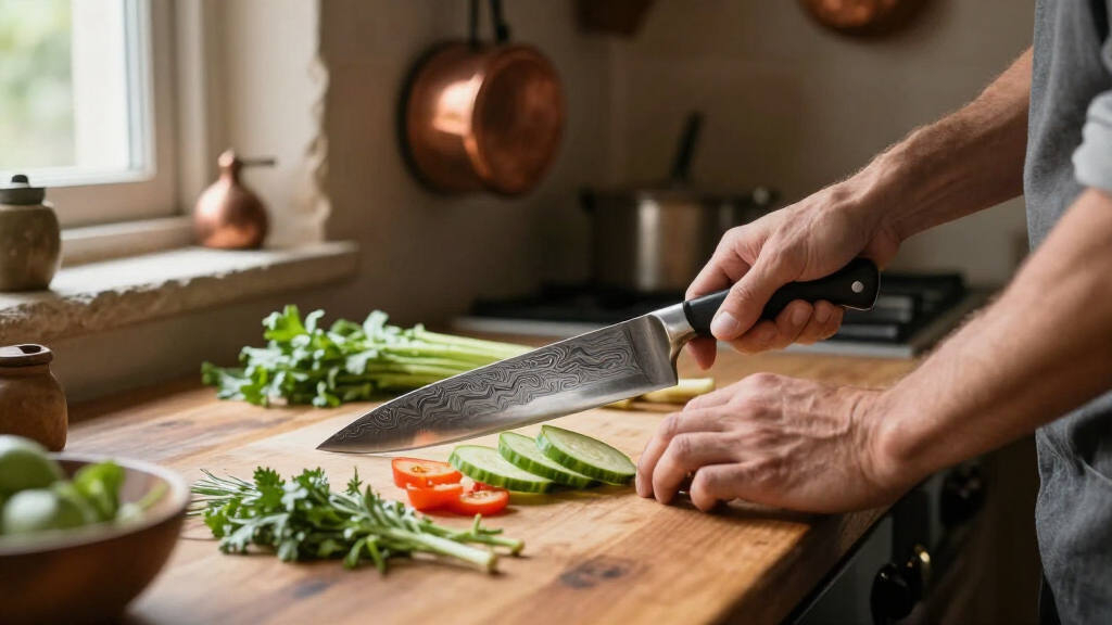 carbonsteel damascus knife sets