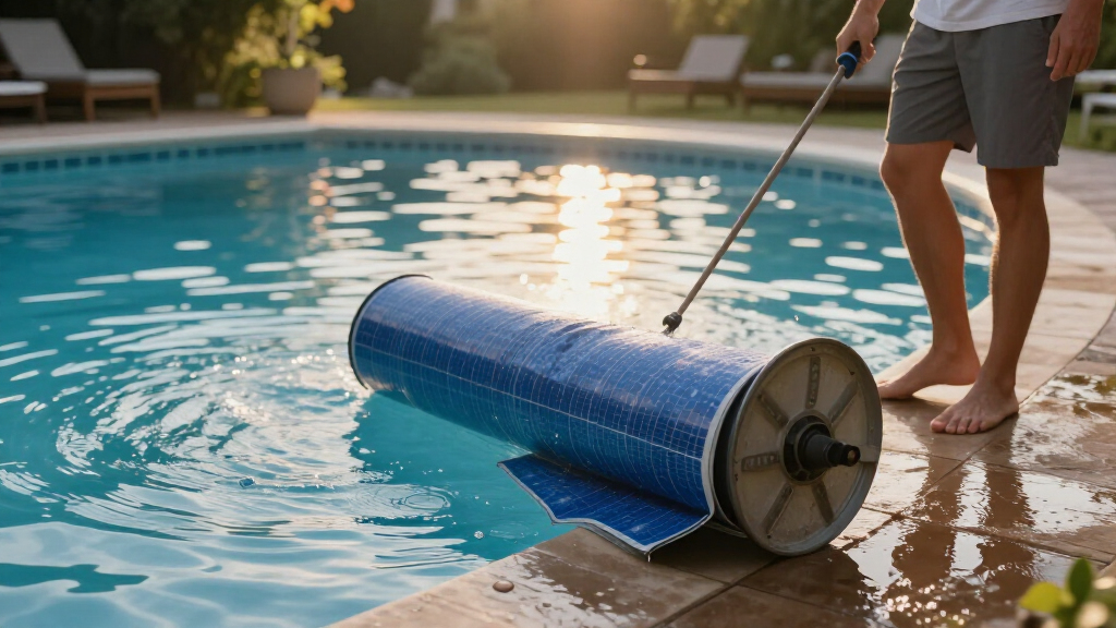 solar pool cover reels