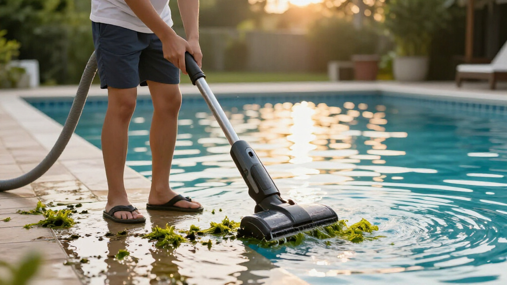 pool vacuum to pick up algae