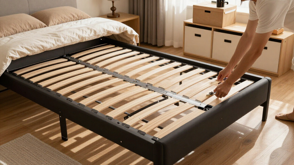 adjustable bed frame under bed storage