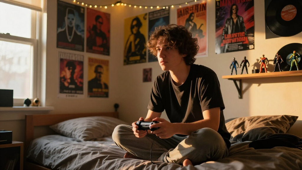 entertainment-themed dorm decor