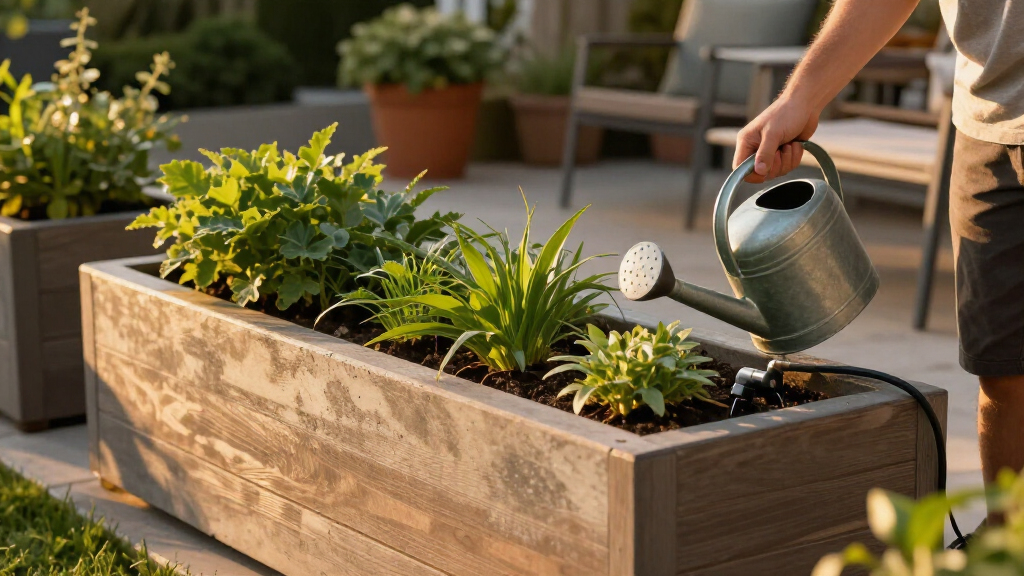 extra large patio planter boxes with irrigation
