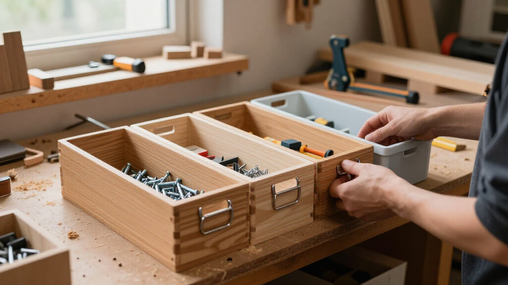 woodworking storage organization bins