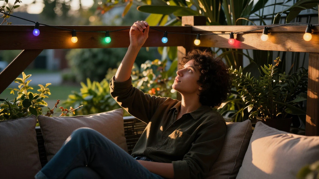 led string lights for patio ambiance