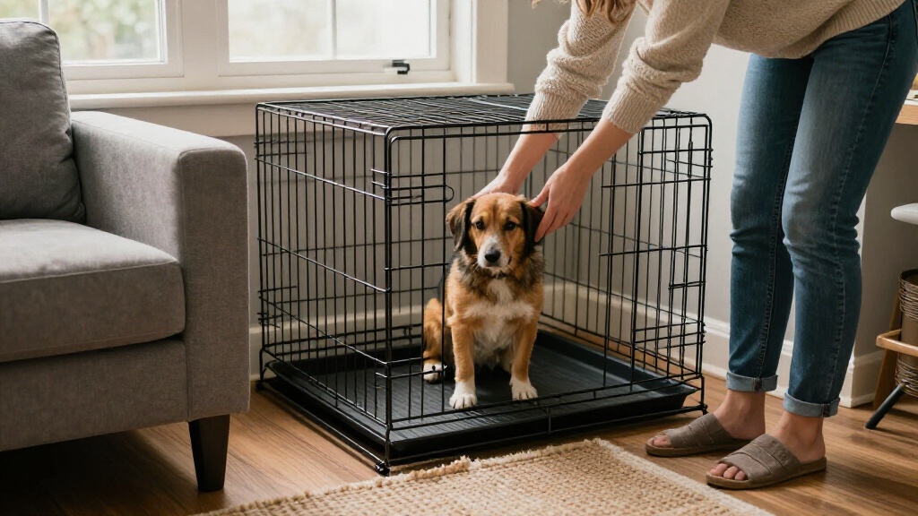 double door dog crate for corner placement