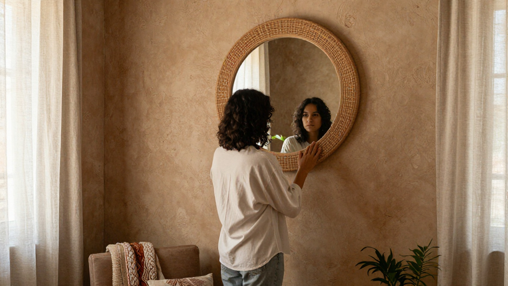 boho round mirror large