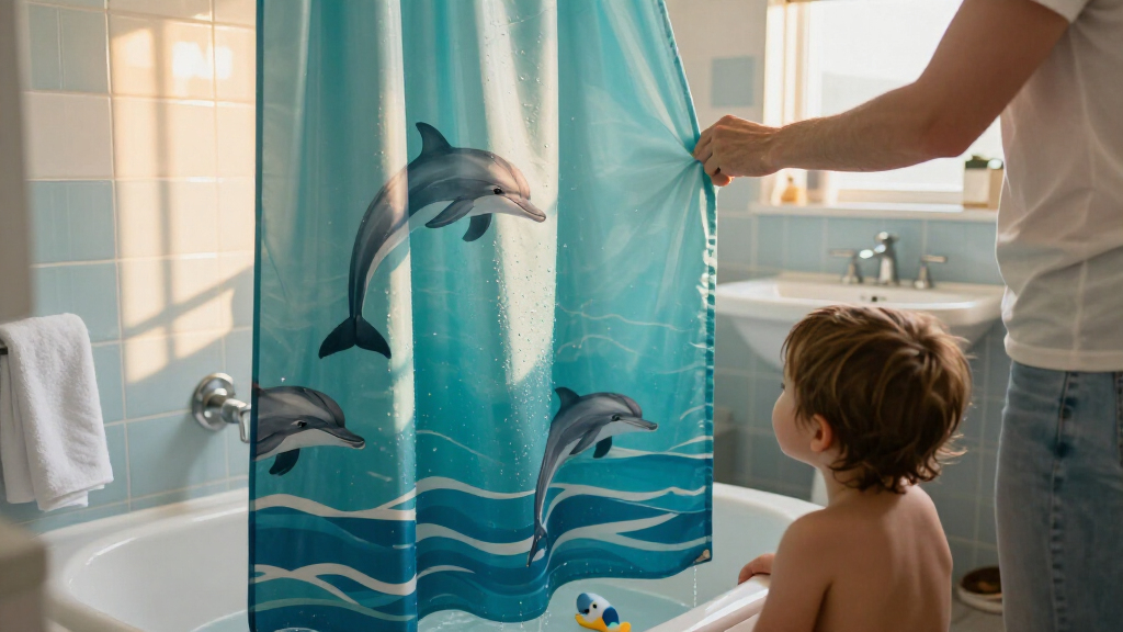 dolphin ocean shower curtain