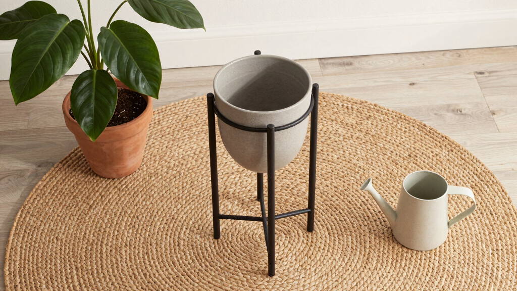 indoor planter stands carpet safe
