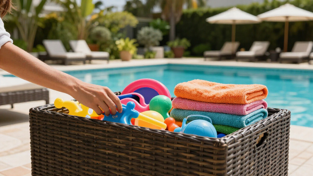 poolside storage and organization