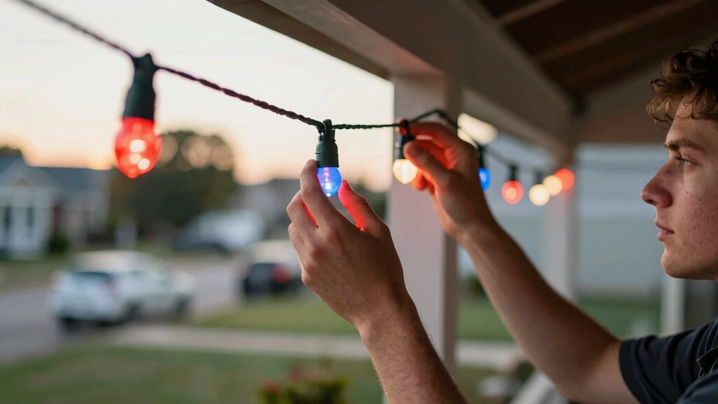 patriotic LED string lights