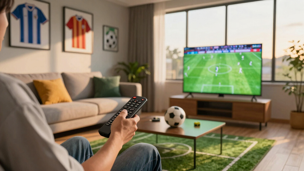 soccer-themed living room decor