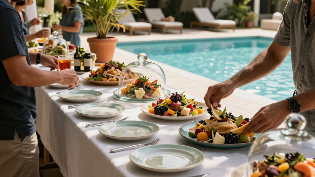 outdoor dining buffets for pool patios