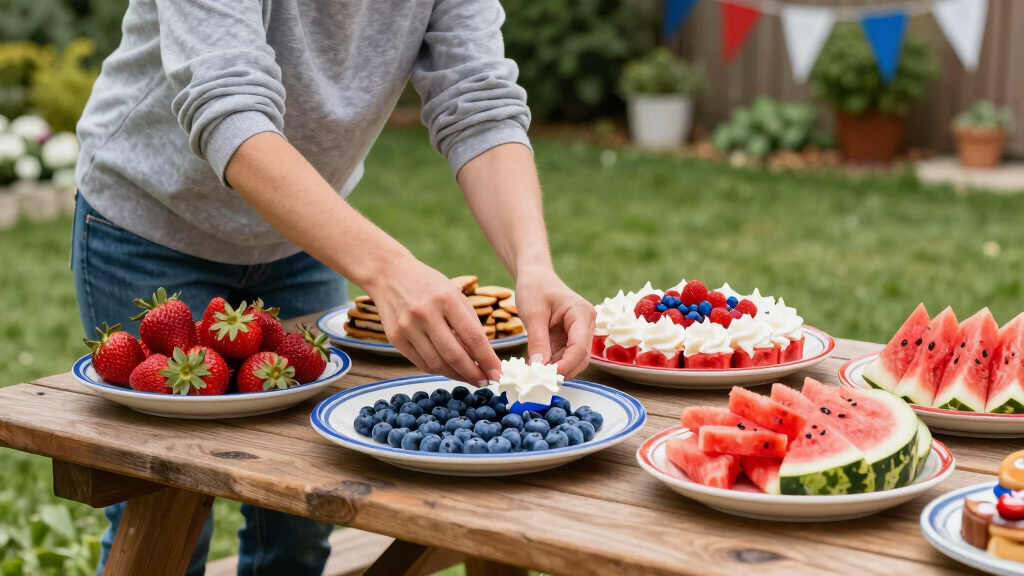 patriotic 4th of July serving platters