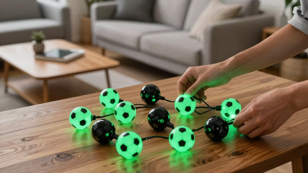 soccer-themed LED string lights