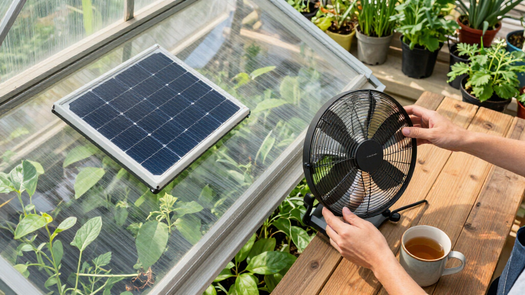solar-powered greenhouse fans