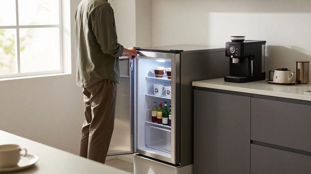 mini fridge for coffee bar for small kitchens