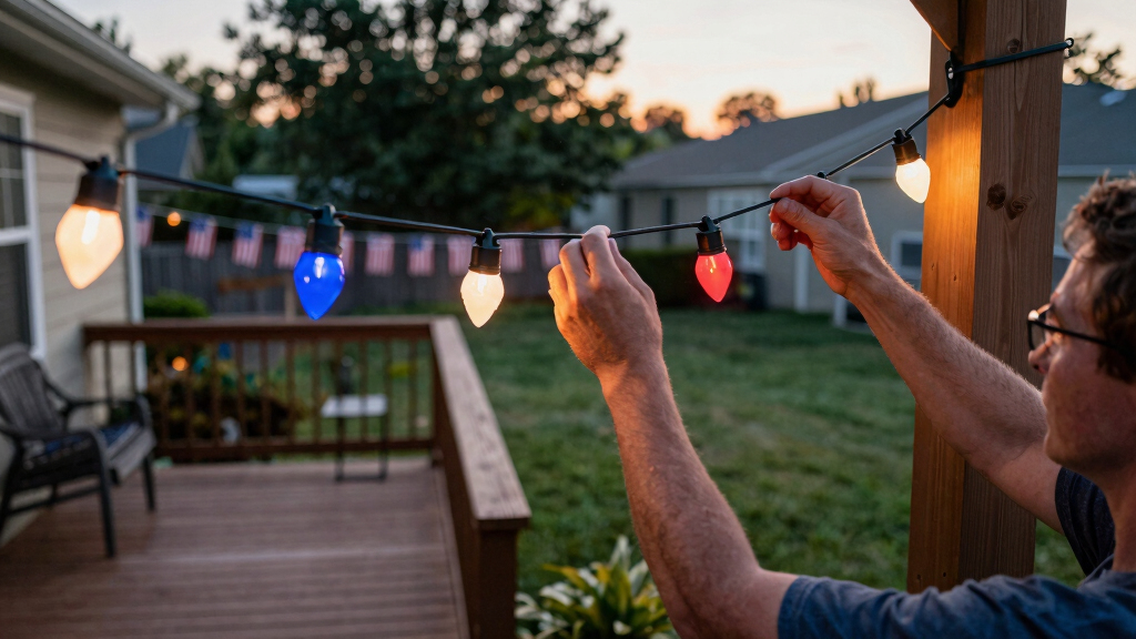 patriotic outdoor string lights