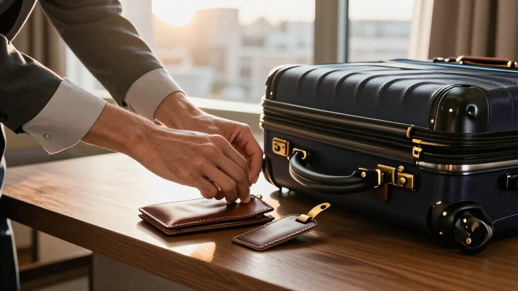 leather travel organizers set for business travel