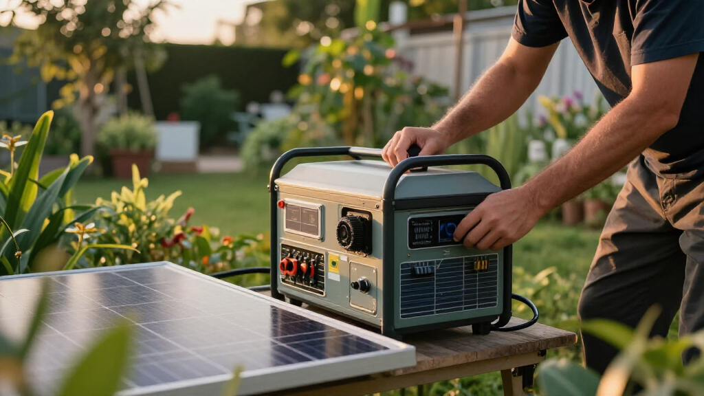 solar panels and generator