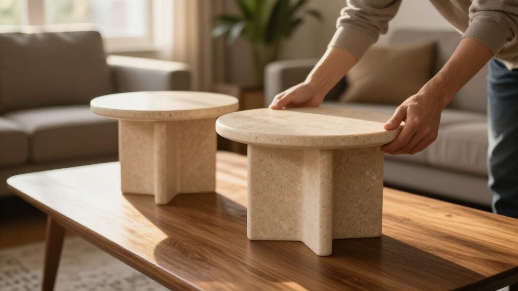 best travertine side tables amazon