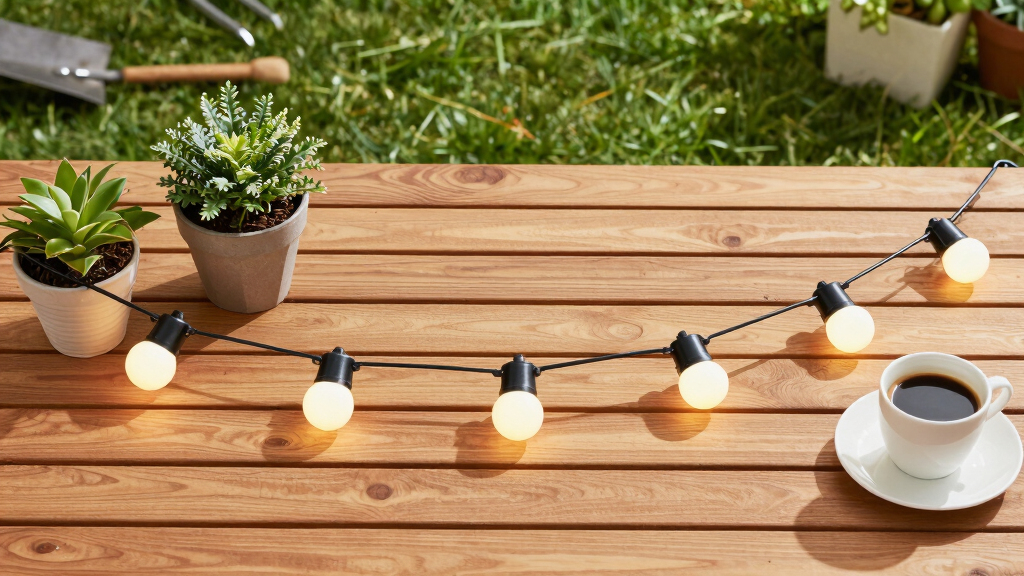 solar-powered outdoor string lights